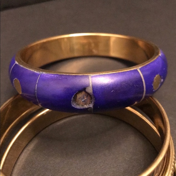 Purple And Gold Bangle Set - Picture 6 of 6